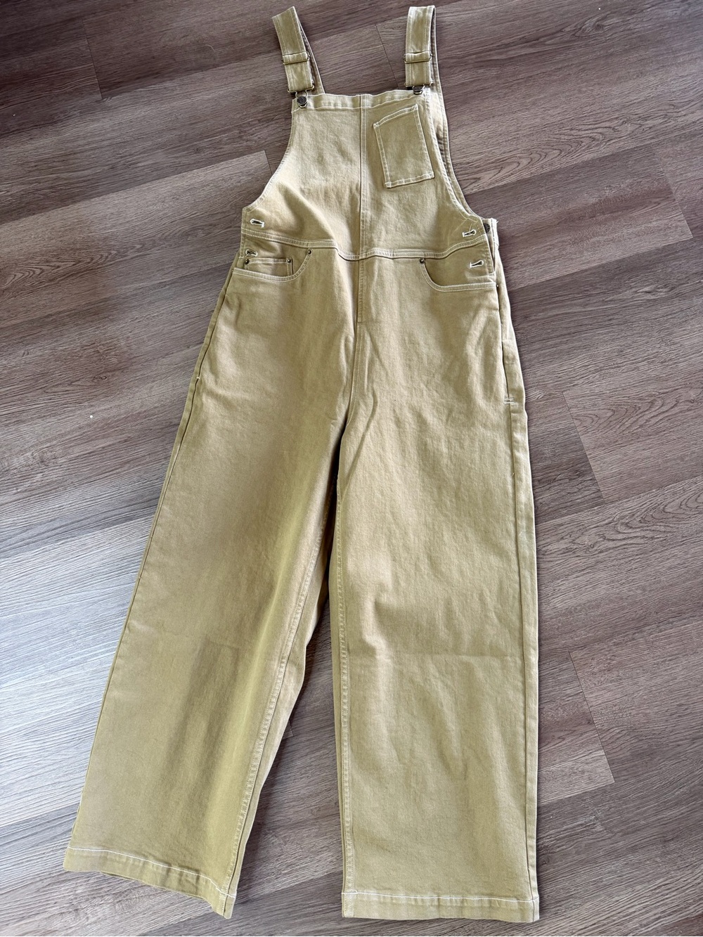 Toad&Co Women's Tan Wide-Leg Overalls